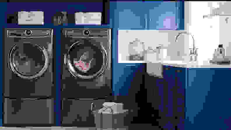 An Electrolux dryer and its companion washer