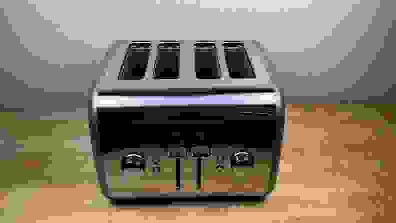 KitchenAid 4-slice toaster on wooden surface