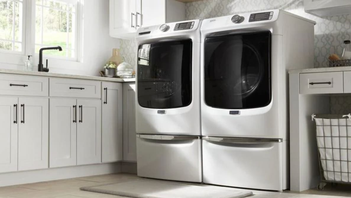 Photo of Maytag MHW5630HW washer next to matching dryer