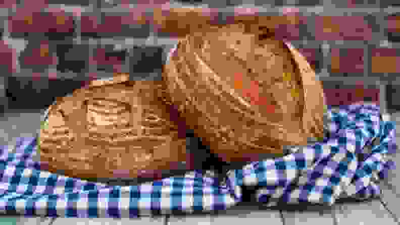 Sourdough Bread on picnic cloth