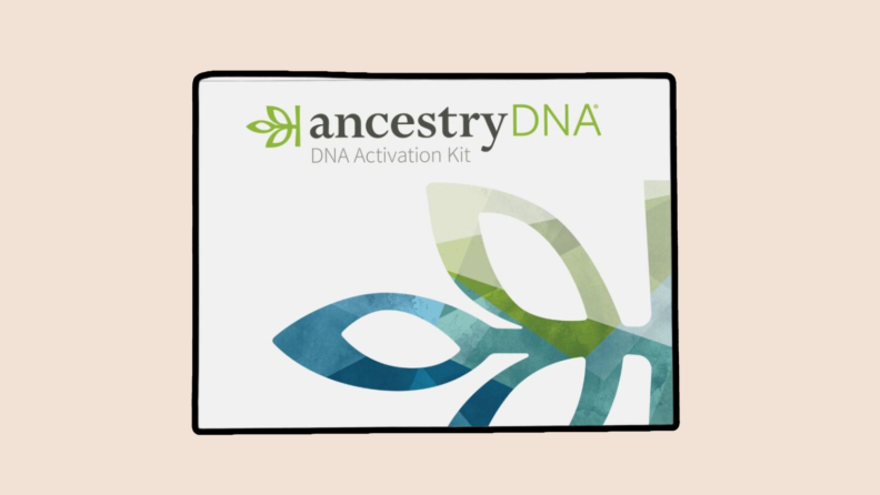 Product shot of an AncestryDNA kit.