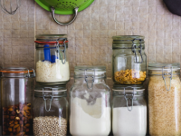 Pantry items on a shelf