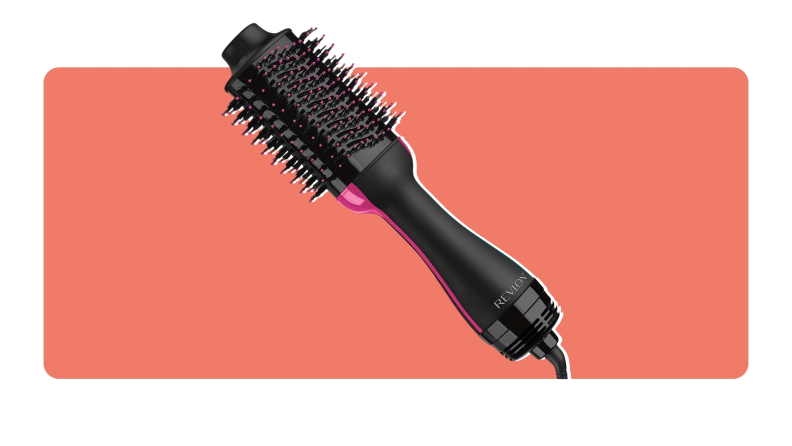 A angled view of the Revlon One-Step Volumizer and Hair Dryer.