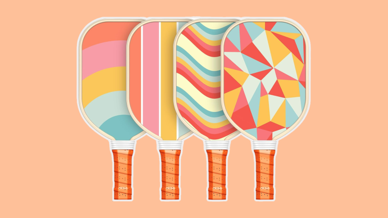 Four Sprypals pickleball paddles