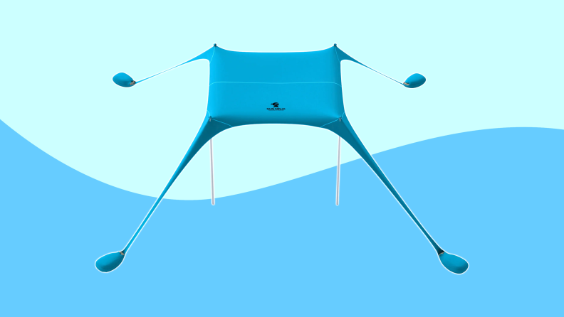 Sun Ninja beach shade on colored background