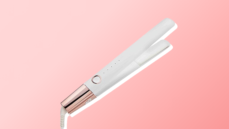 T3 flat iron against a red background.